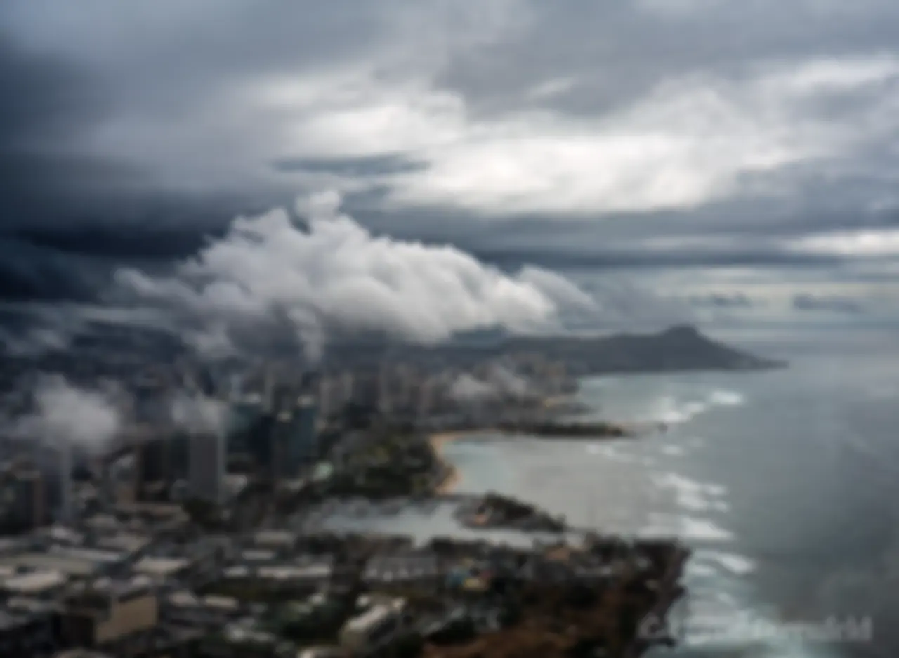 Clouds, rain and Diamond Head . . .