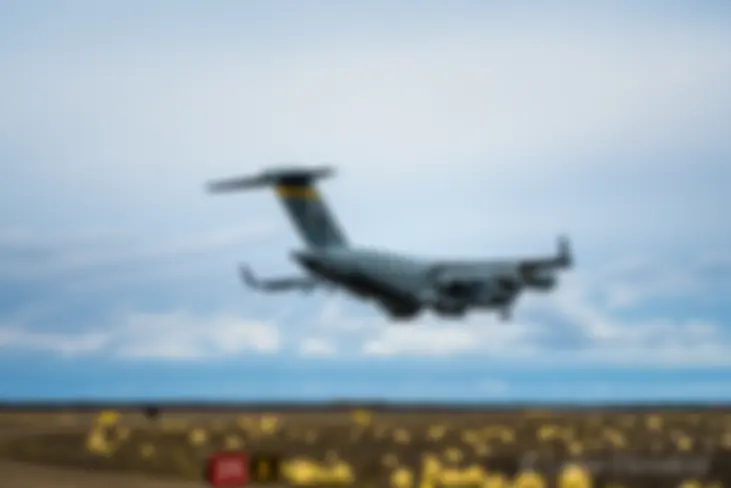 C17 Globemaster III, about to land . . .