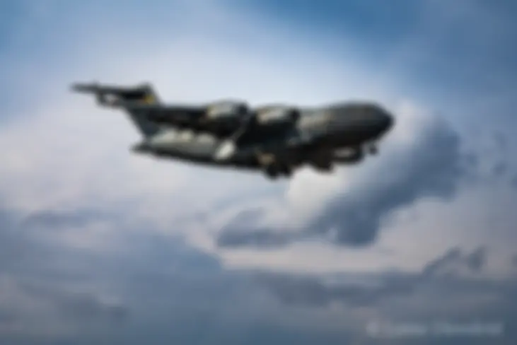 C17 Globemaster III configured for landing . . .