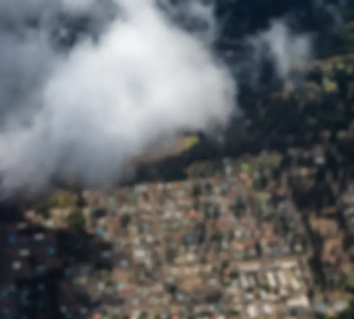 Looking down at Lanai City from 7000 feet above . . .